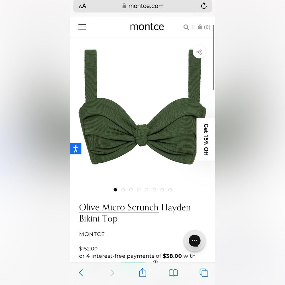 Montce Micro Scrunch Hayden top in Olive